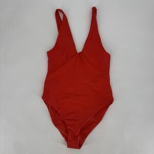 Skatie swimsuit XS orange red once piece sexy beach summer swim solid